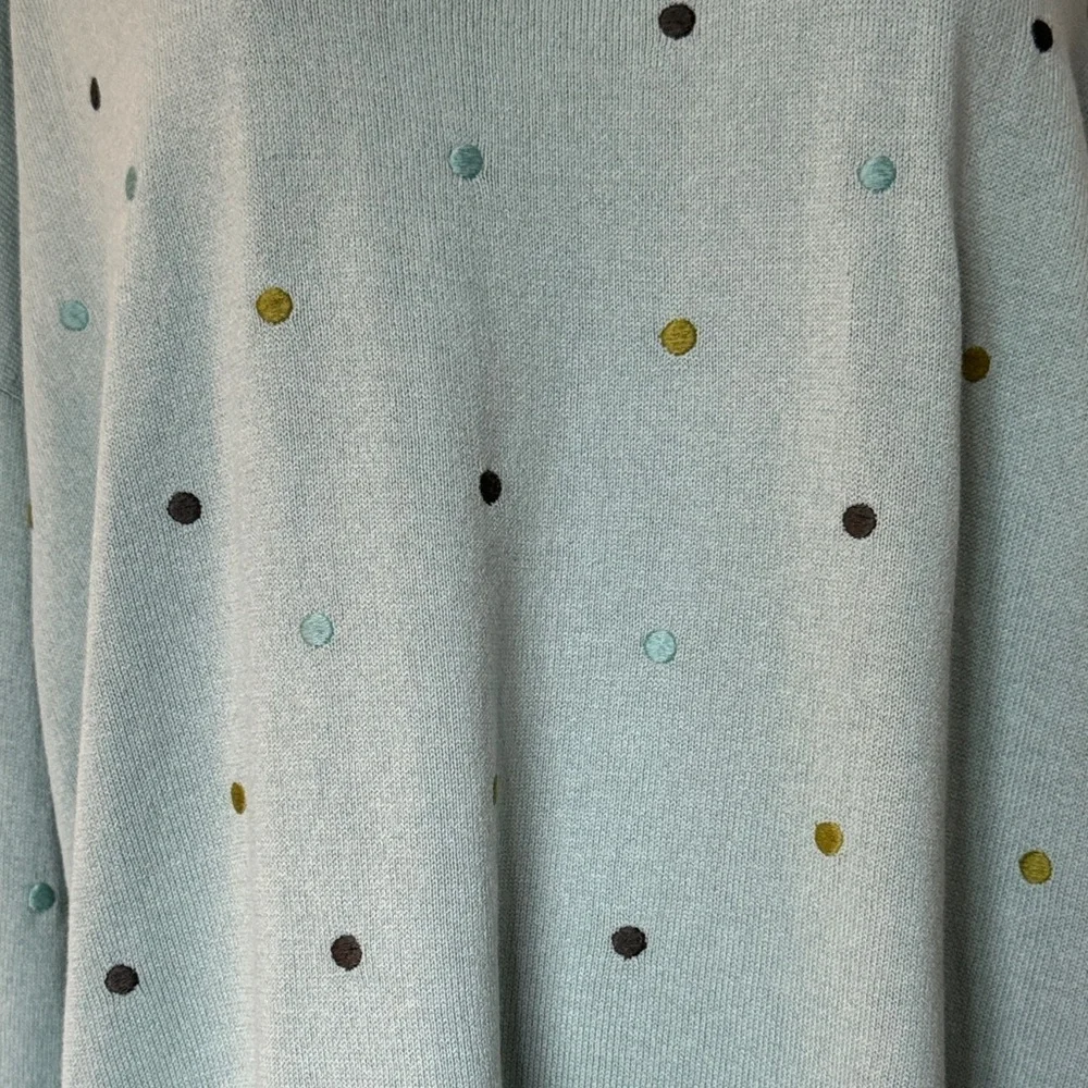 NWT J. Jill Polka Dot Sweater Robin’s Egg Blue size Large Tall - Picture 4 of 13